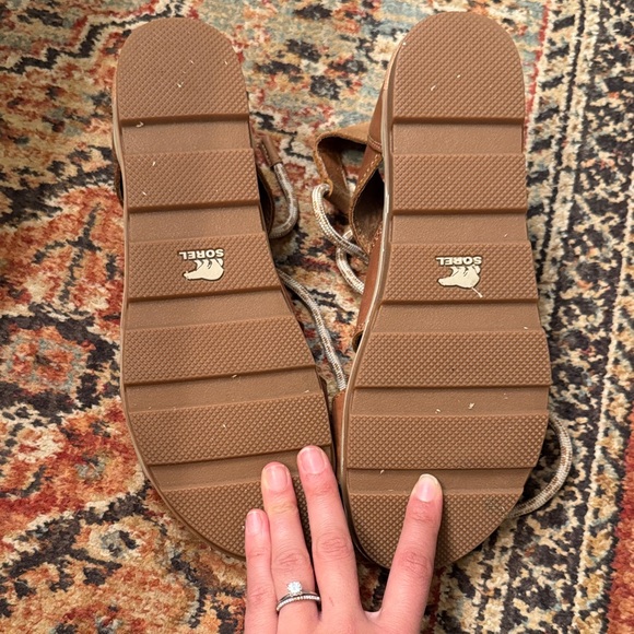 Sorel Tan and Brown Strappy Sandals - Picture 3 of 3